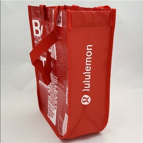 Lululemon 3 Reusable Totes Caryall  Red White Black - Picture 4 of 9